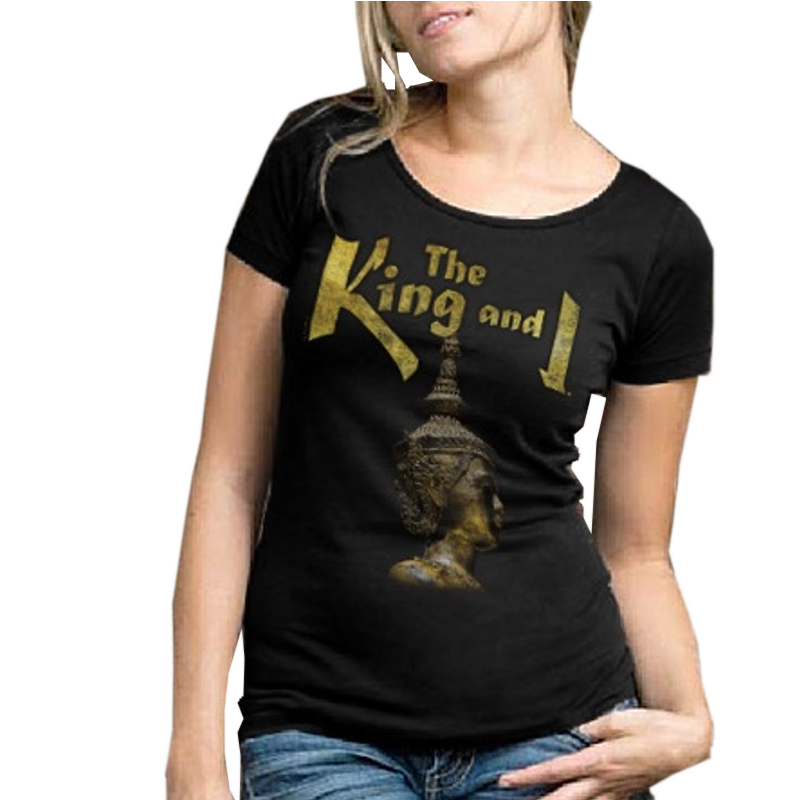 King and I Ladies Black Tee- Show Design- Customizable
